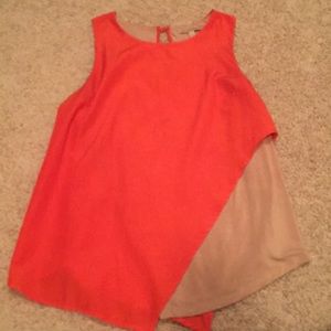 Anthropologie top Bordeaux size xs orange and tan